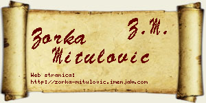 Zorka Mitulović vizit kartica